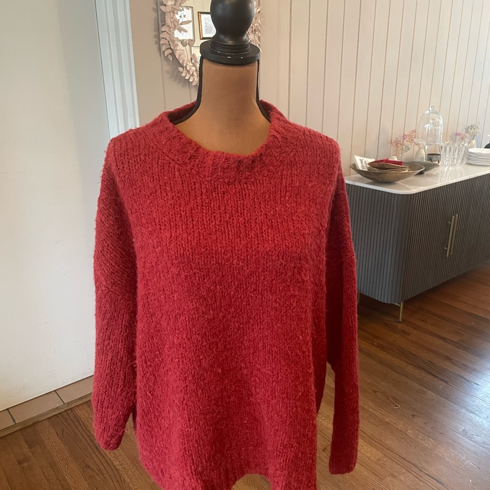 Isabel Marant Etoile Oversized Cherry Red Sweater.